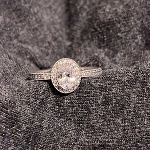 Pandora solitaire ring with eternity band.